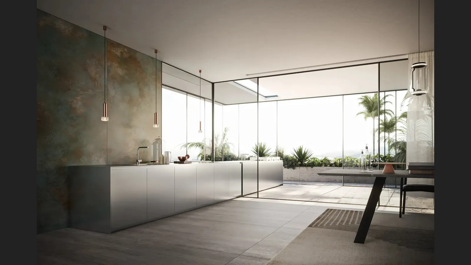 Cucina Design lineare Project 03 in acciaio inox di Modulnova