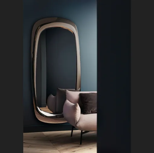 Specchio Bold con cornice a specchio H200 di Midj