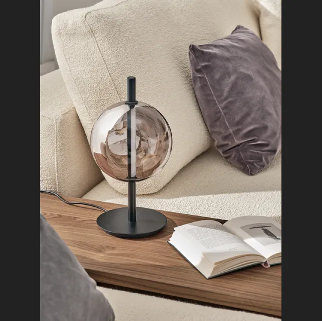 Lampada Sferatus da tavolo in vetro e acciaio di Bontempi