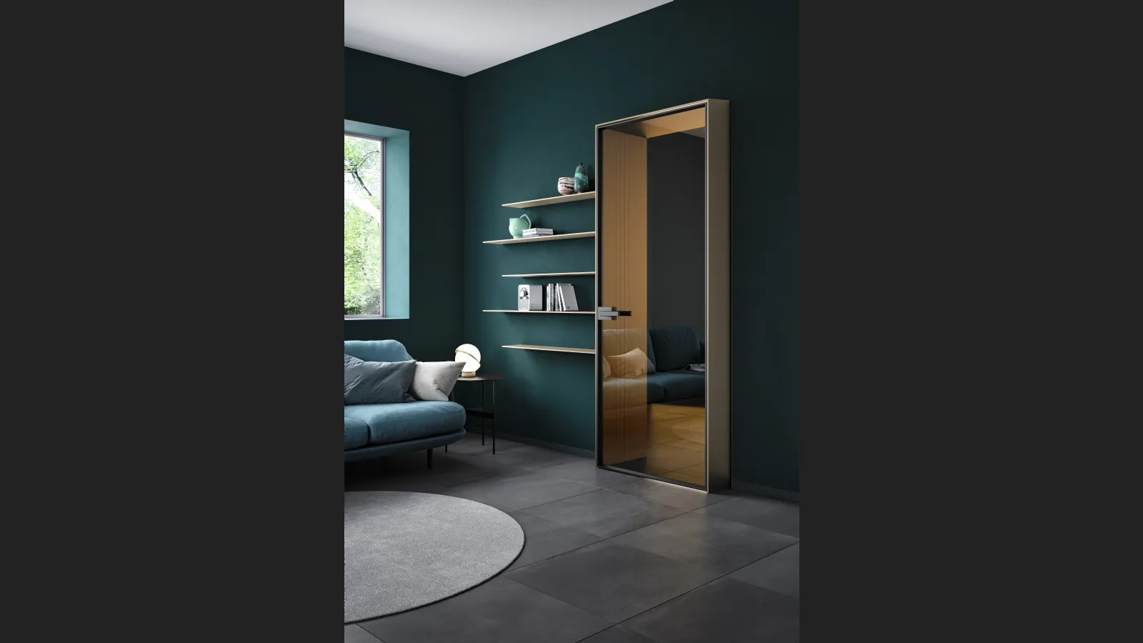 Porta per interni in vetro con telaio in alluminio Entre Deux di Albed