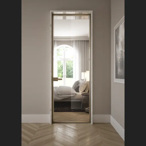 Porta per interni in vetro trasparente con telaio in alluminio Entre Deux di Albed