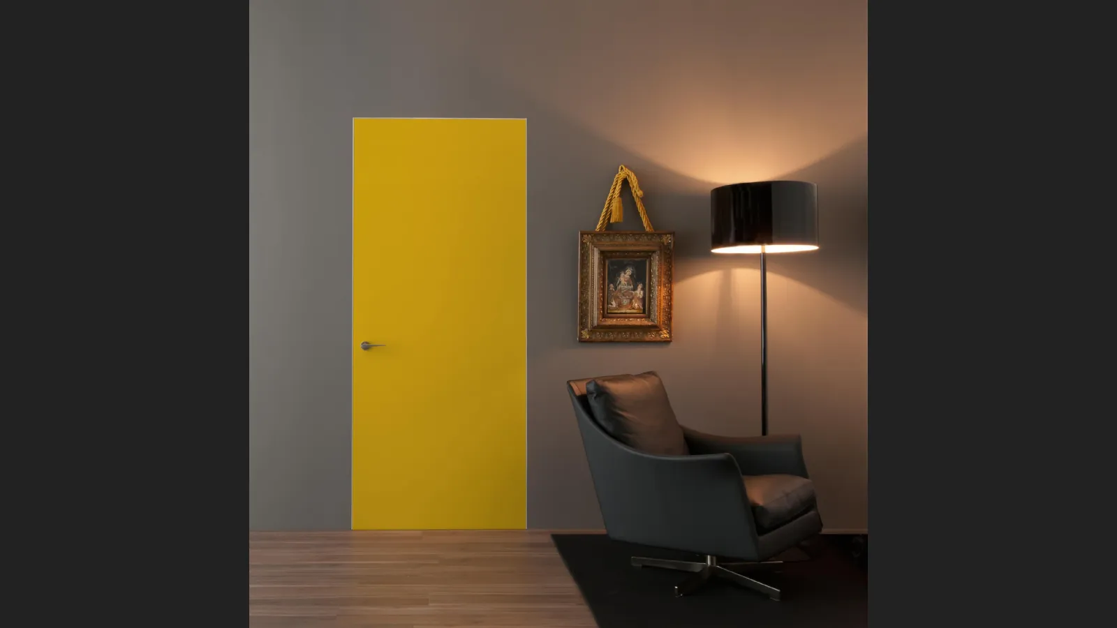 Porta battente per interni Integra in laccato Giallo di Albed