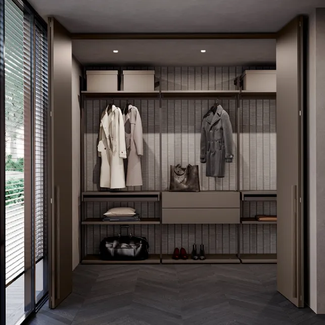 Cabina Armadio Loft in laccato Fango opaco di Olivieri