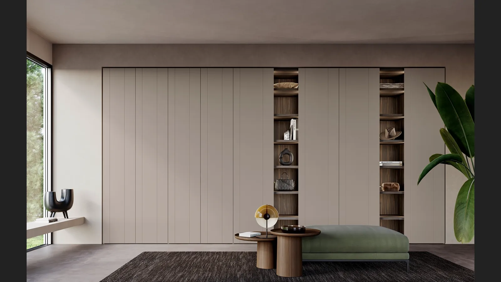 Armadio con ante battenti Decor Line laccato Canapa di Olivieri