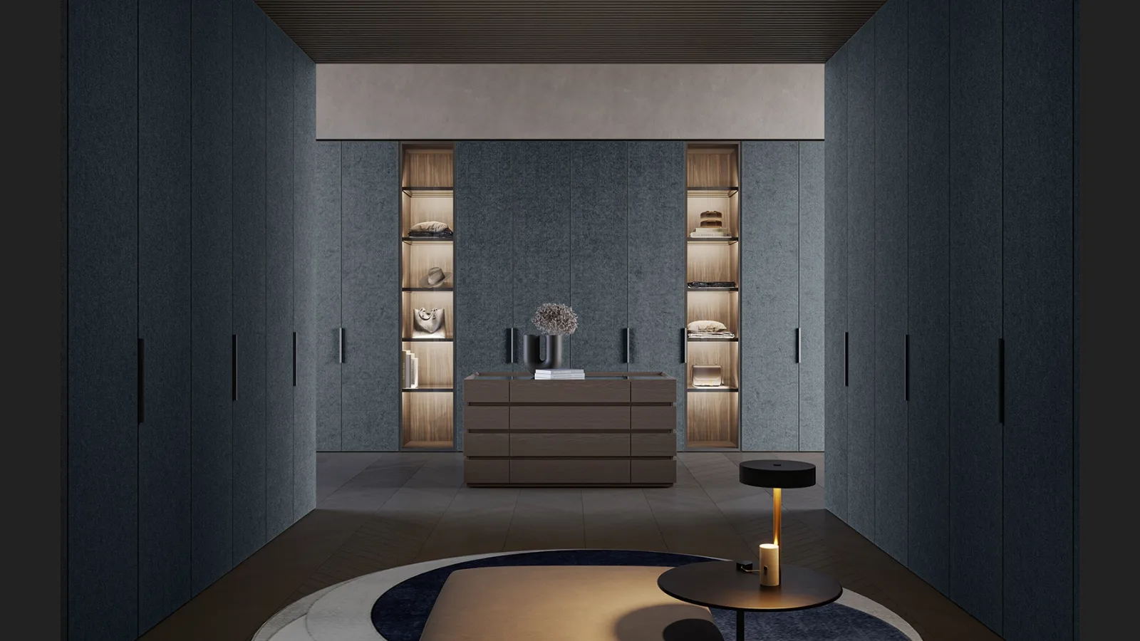 Armadio con ante battenti Fab in tessuto Denim di Olivieri