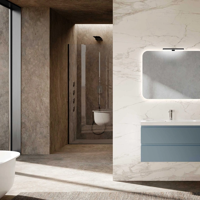 Mobile da Bagno sospeso Block System Square Evo C37 di Baxar