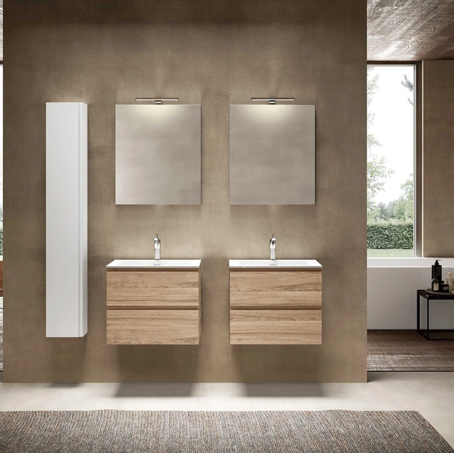 Mobile da Bagno sospeso Block System Syntesi C28 di Baxar