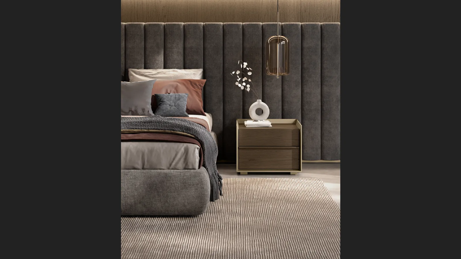 Comodino Dress Code Rovere Grigio di Olivieri