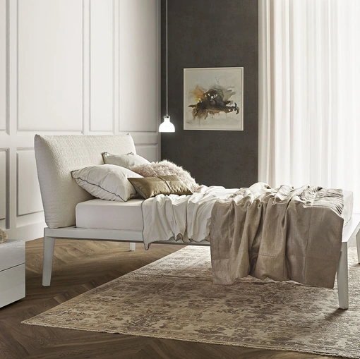 Letto con testiera Andrea Rovere Bianco di Olivieri