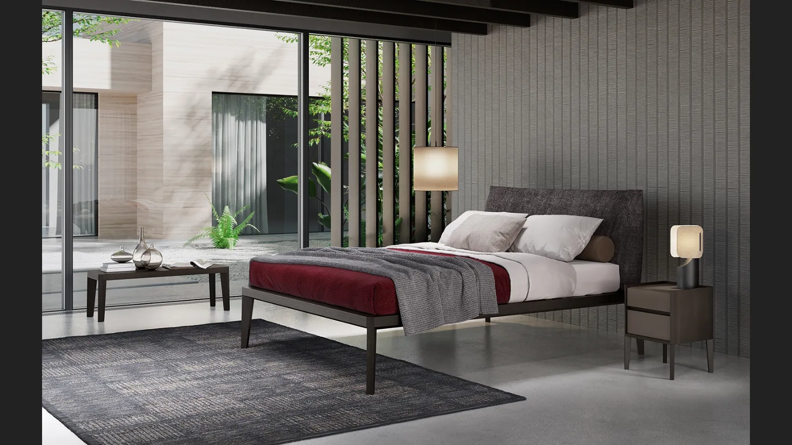 Letto con testiera Andrea Rovere Carbon di Olivieri