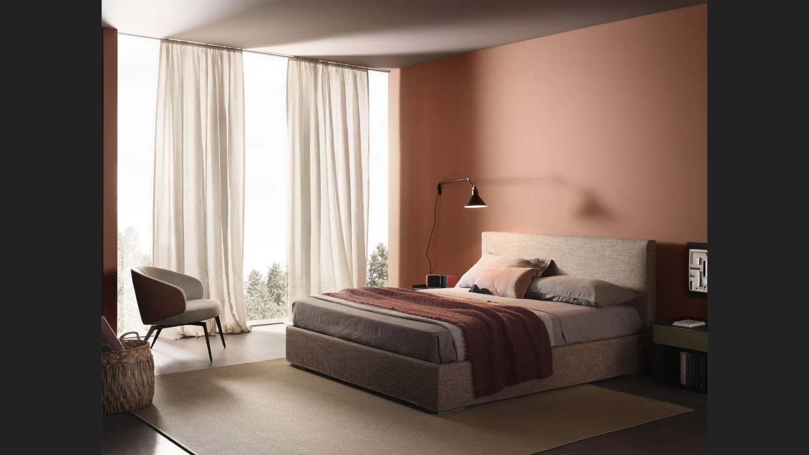 Letto matrimoniale con box contenitore Camille di Lema