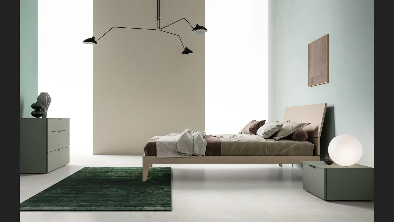 Letto con testiera Fold di Zalf