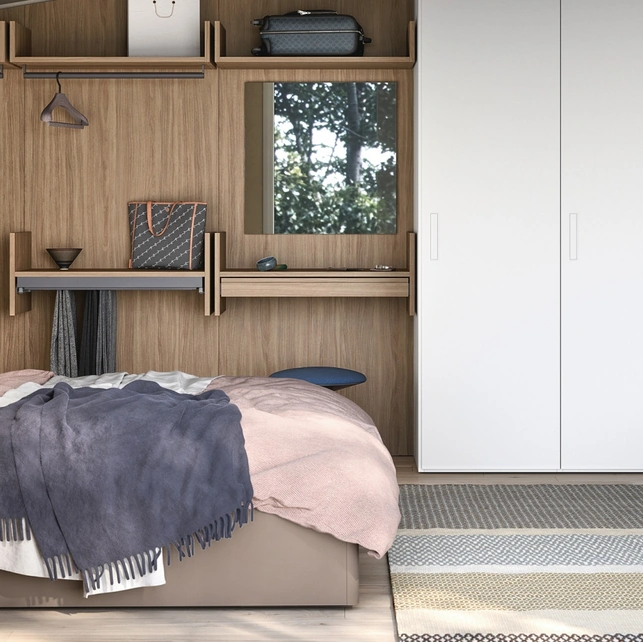 Letto matrimoniale in tessuto con testiera Lagos di Cinquanta3