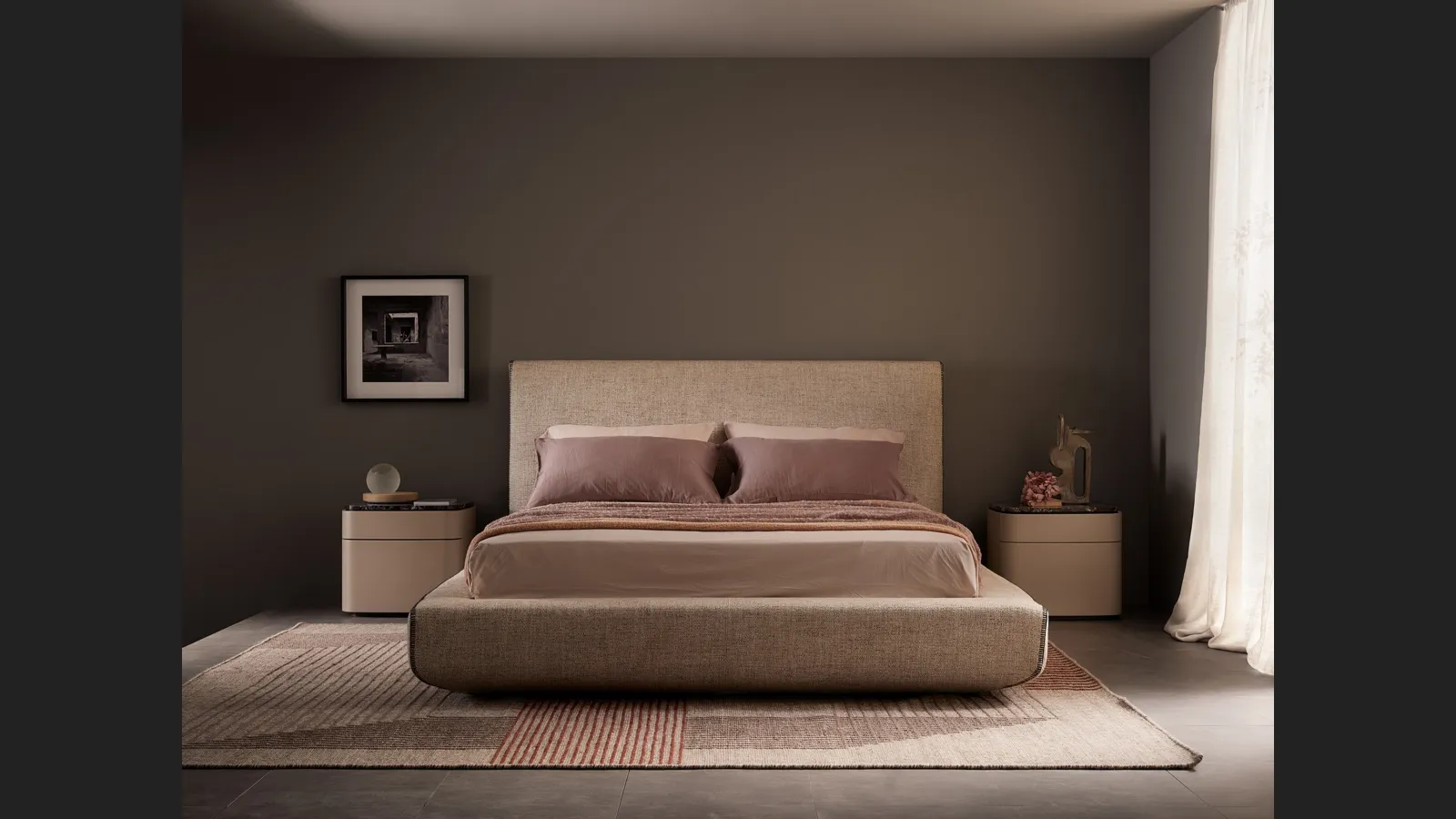 Letto in tessuto con box contenitore Lullaby di Lema