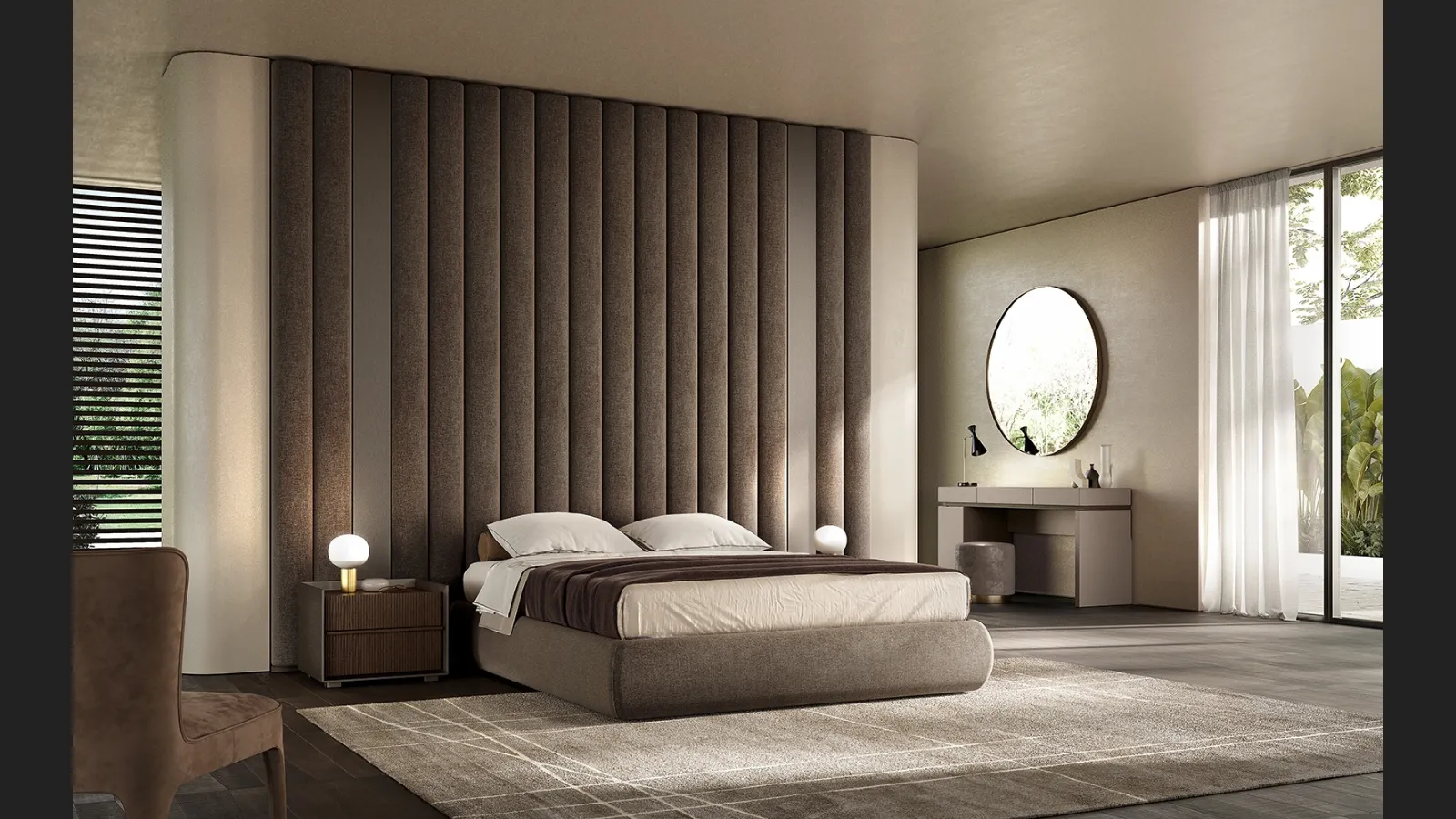 Letto matrimoniale Dress Code in velluto di Olivieri