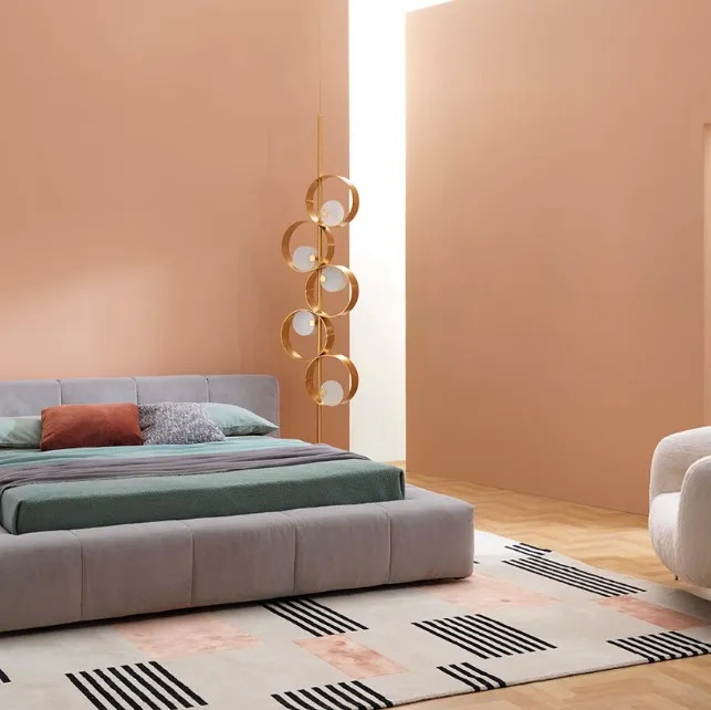 Letto matrimoniale imbottito Pixel Box Large di Saba