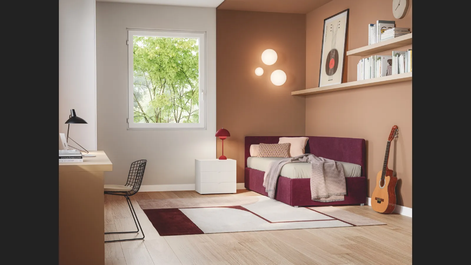 Daybed singolo con letto estraibile Maya di Twils