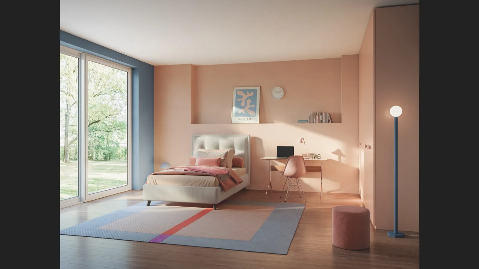 Letto singolo imbottito Venus di Twils