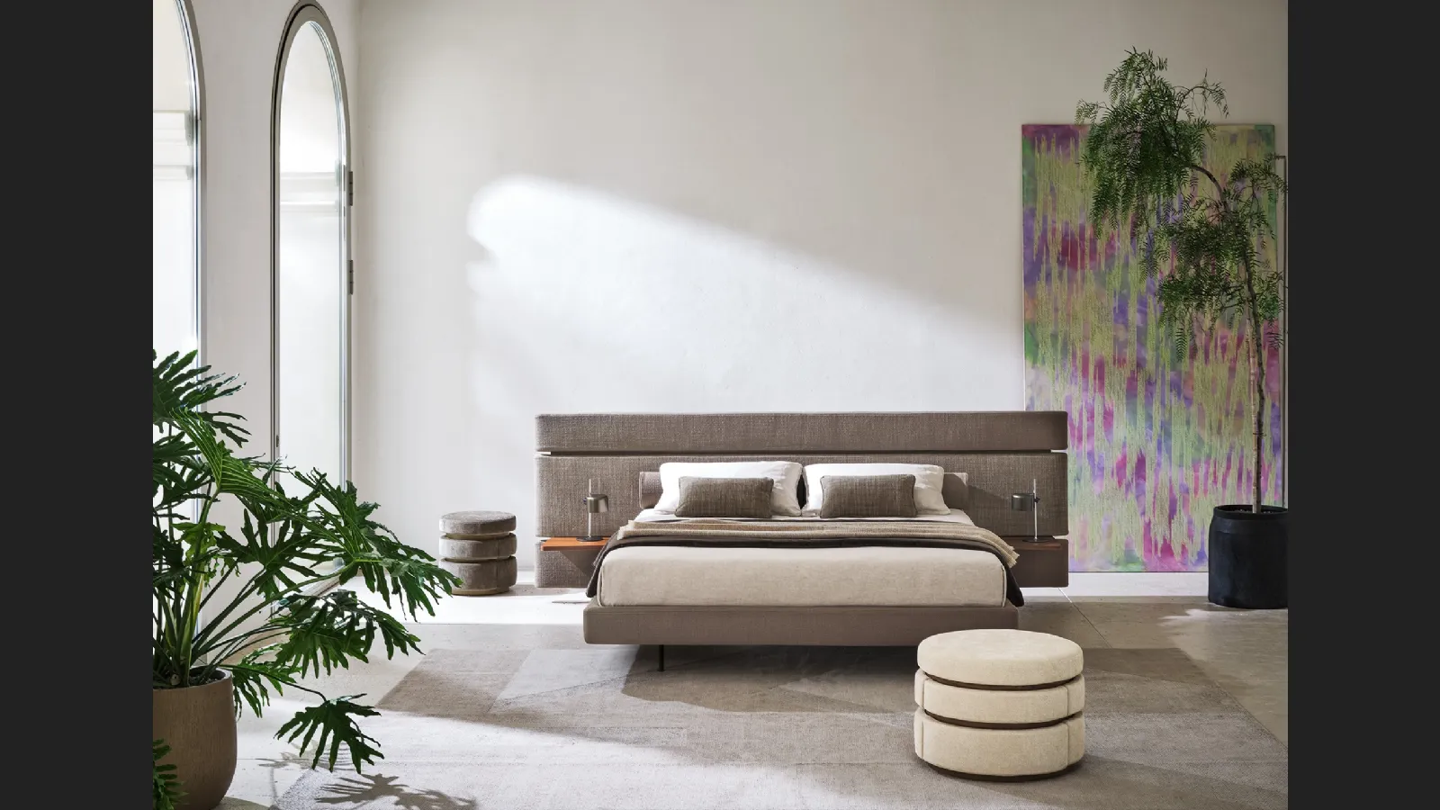 Letto in tessuto imbottito Infinito di Twils