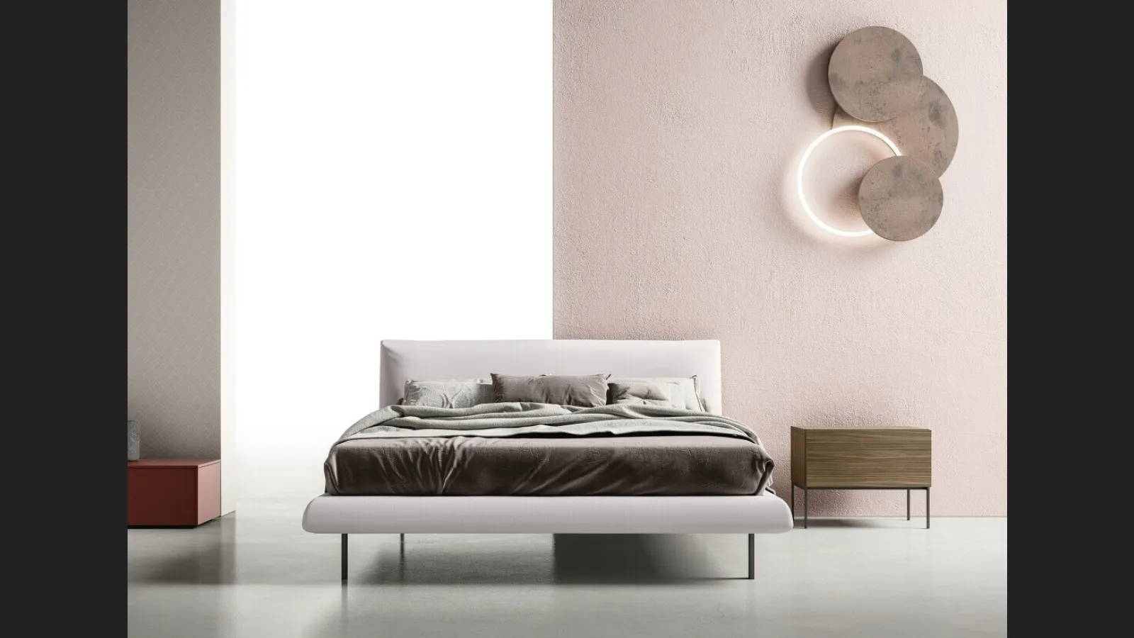 Letto in tessuto imbottito Decor di Zalf