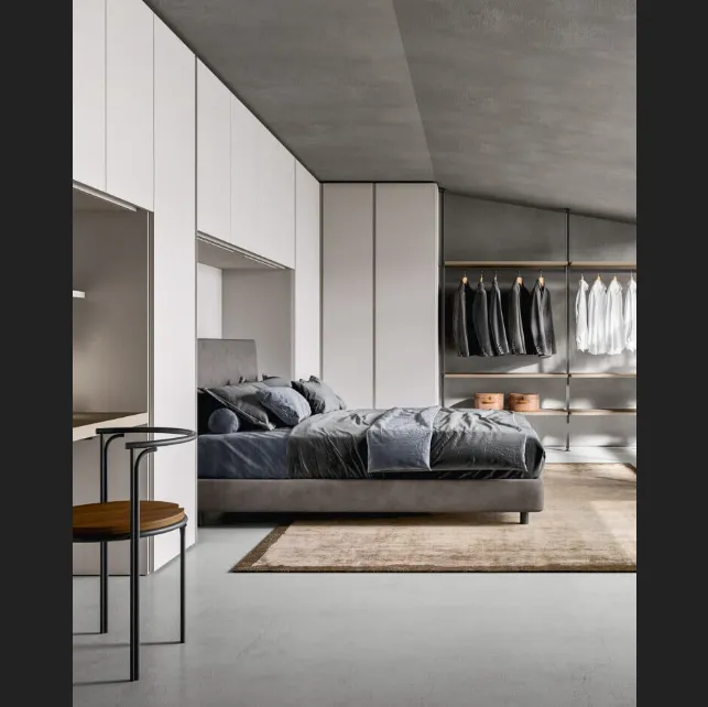 Letto in tessuto con testiera Luk Big di Zalf