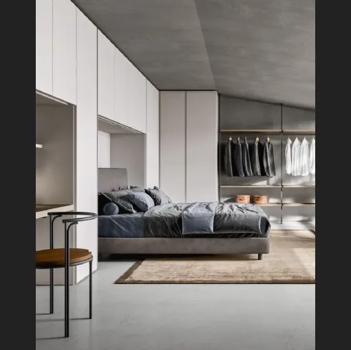 Letto in tessuto con testiera Luk Big di Zalf