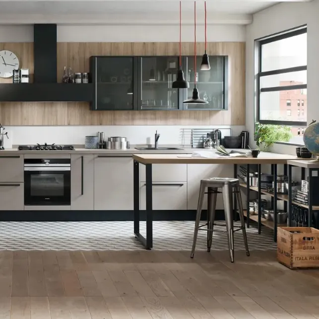 Cucina moderna Start Time Graffiato e Rovere di Veneta Cucine