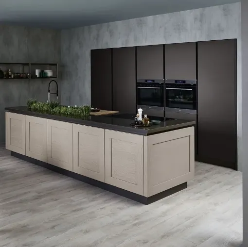 Cucina moderna Dialogo Shellsystem Rovere Argilla di Veneta Cucine